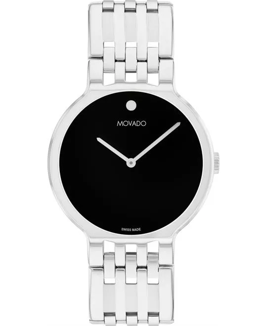 Movado Essence Silver-Tone Unisex Watch 38mm