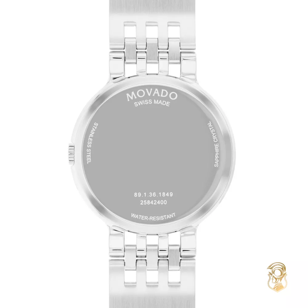 Movado Essence Silver-Tone Unisex Watch 38mm