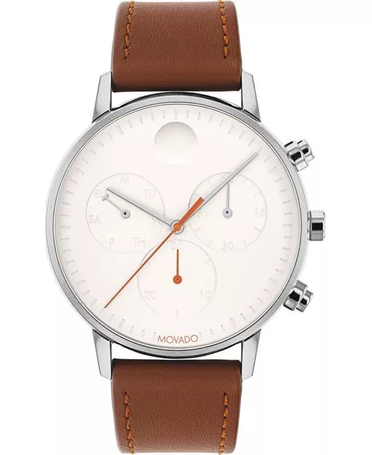 Movado Face Brown Watch 43mm