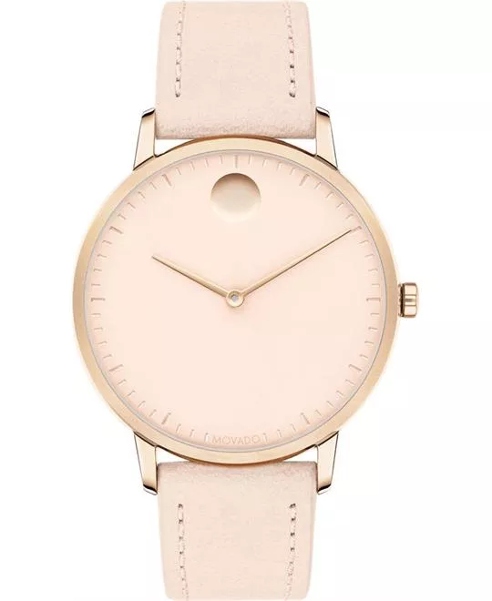 Movado Face Carnation Gold Ion-Plated Watch 35mm 
