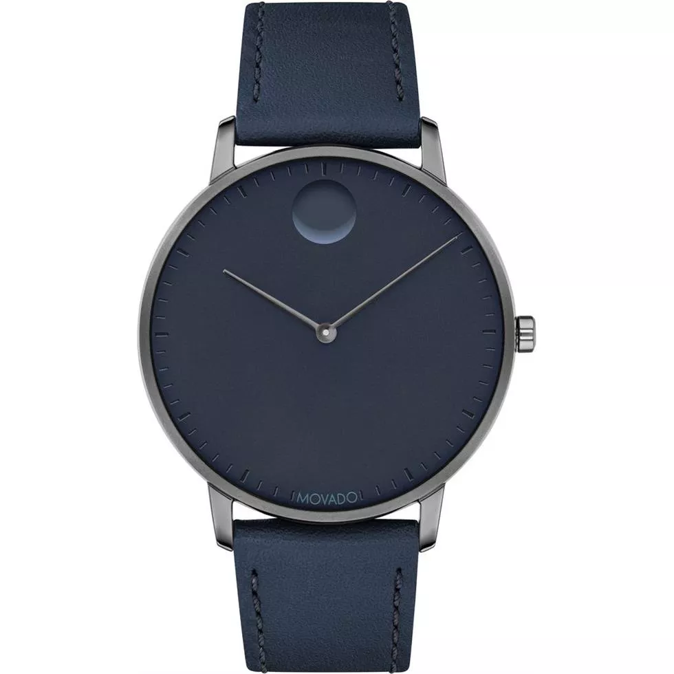 Movado Face Grey Ion-Plated Watch 41mm 