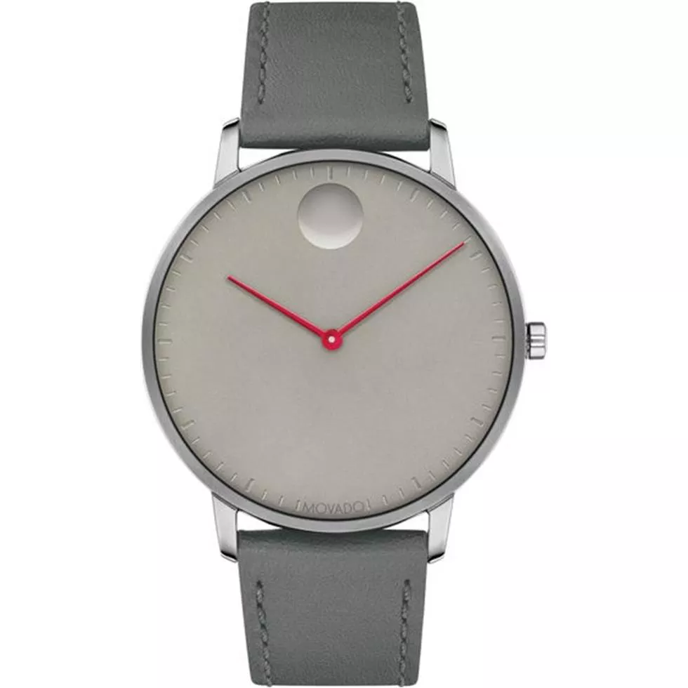 Movado Face Light Grey Ion-plated Watch 41mm
