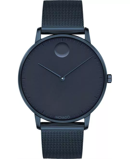 Movado Face Navy Ion-Plated Watch 41mm 