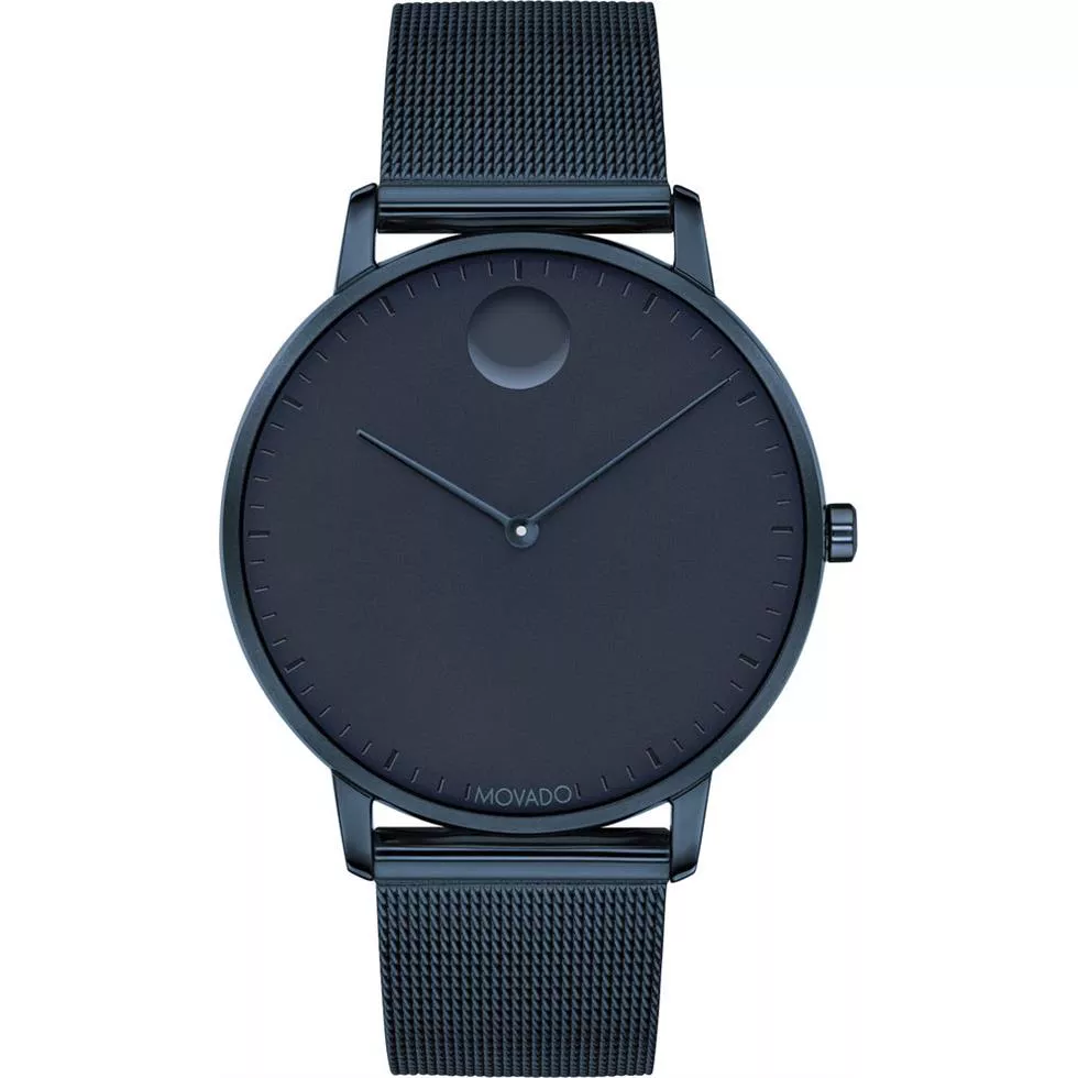 Movado Face Navy Ion-Plated Watch 41mm 