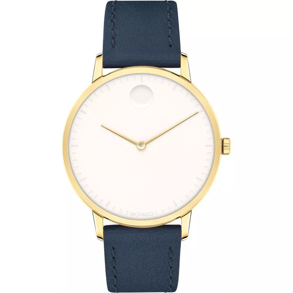 Movado Face Pale Yellow Gold Ion-Plated Watch 35mm 