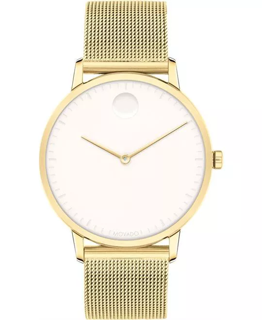 Movado Face Pale Yellow Gold Ion-Plated Watch 35mm 