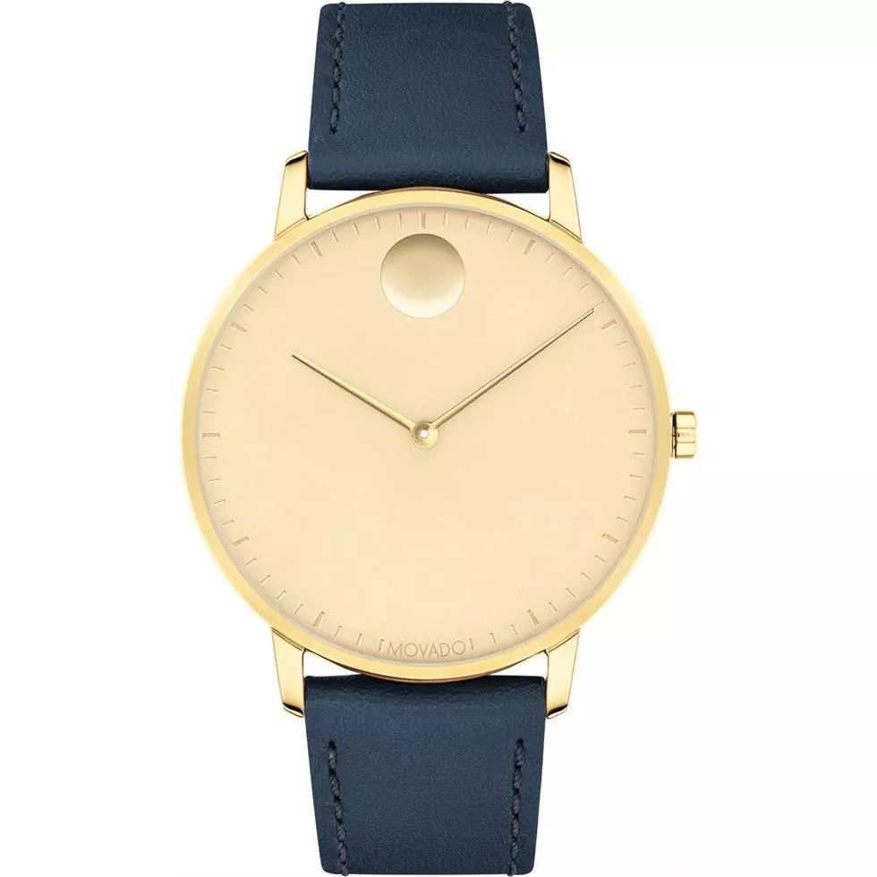 Movado Face Pale Yellow Gold Ion-Plated Watch 41mm 