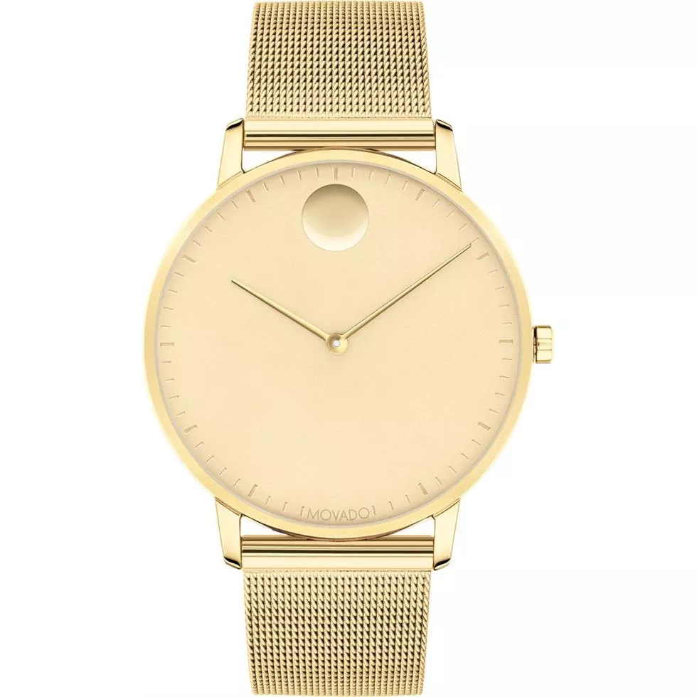 Movado Face Pale Yellow Gold Ion-Plated Watch 41mm 