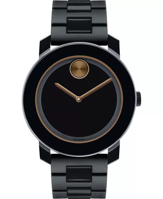 Movado Men's Analog-Display Swiss Quartz Black Watch 42mm