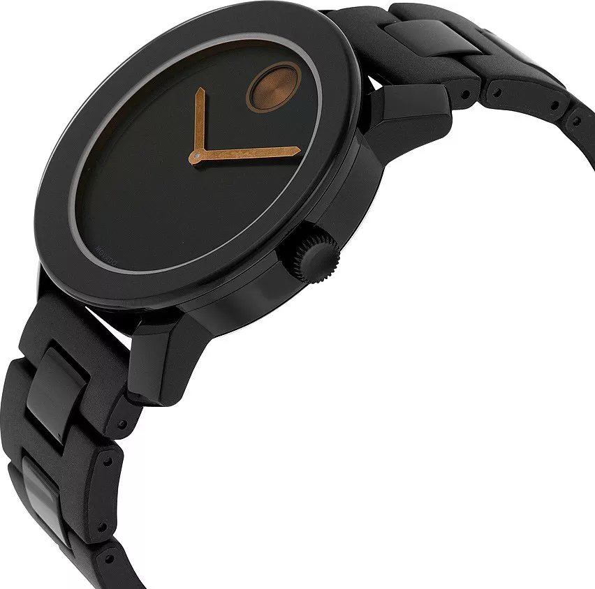 Movado Men's Analog-Display Swiss Quartz Black Watch 42mm