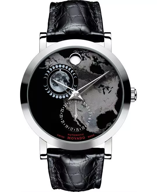 Movado Planisphere Alligator Men's Watch 42mm