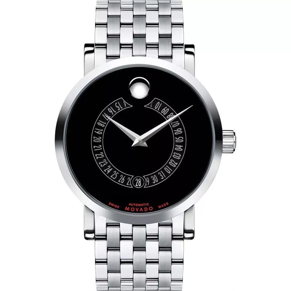 Movado Red Label Auto Animated Date Watch 42mm