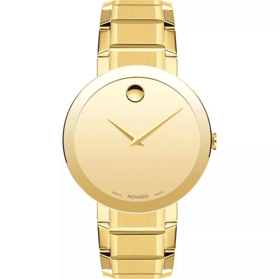 Movado Sapphire Yellow Gold PVD Watch 39mm