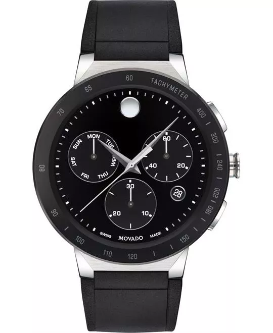 Movado Sapphire Rubber Men's Watch 43mm