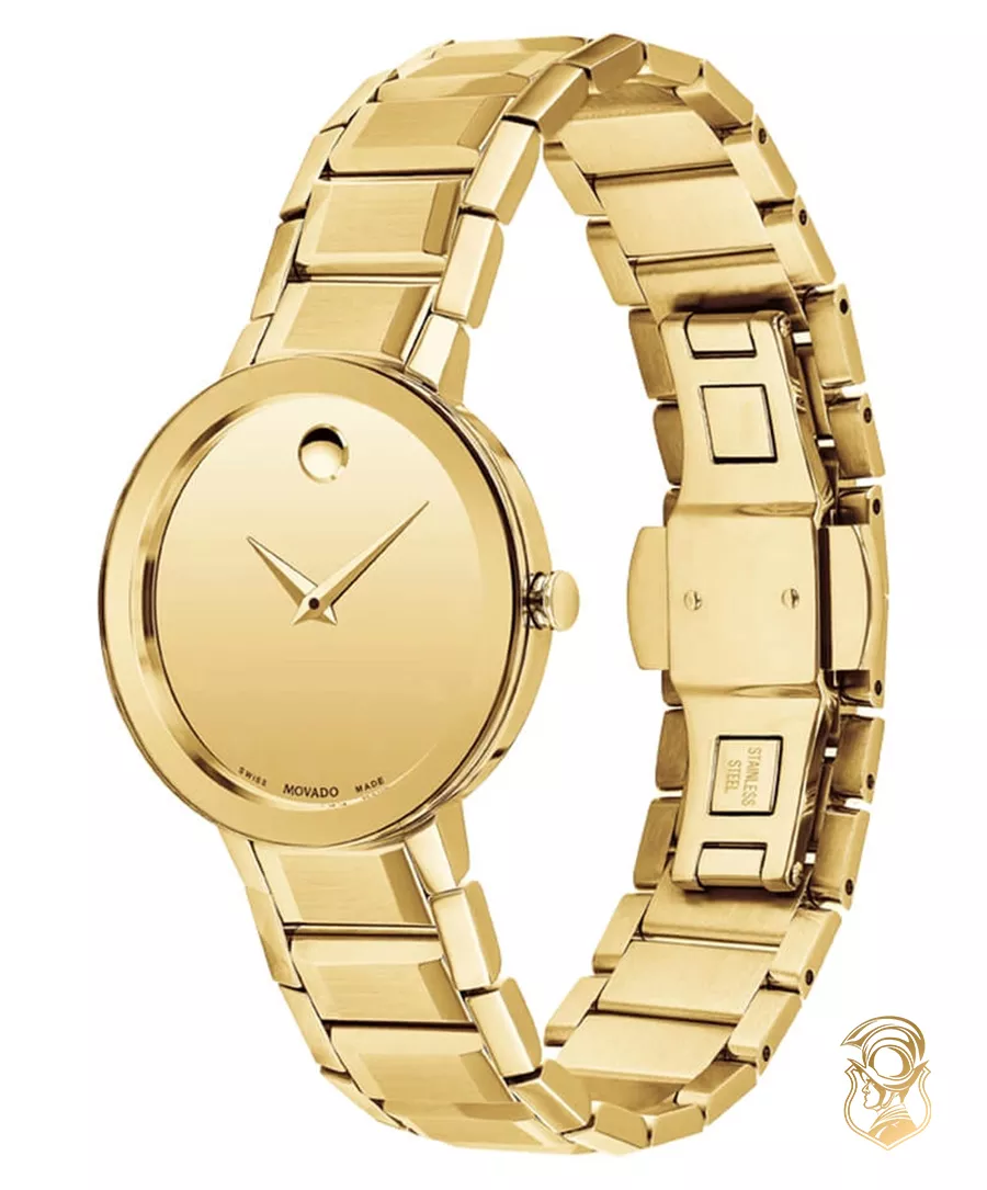 Movado Sapphire Yellow Gold Watch 28mm
