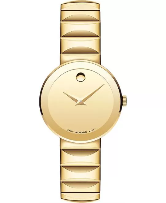 Movado Sapphire Yellow Gold Watch 28mm