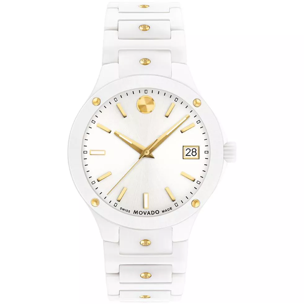 Movado SE Ceramic White Watch 32mm