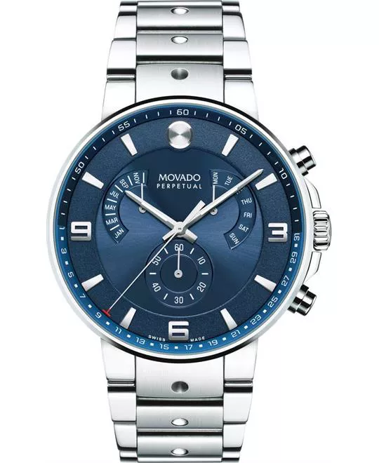 Movado SE Pilot Perpetual Blue Watch 42mm