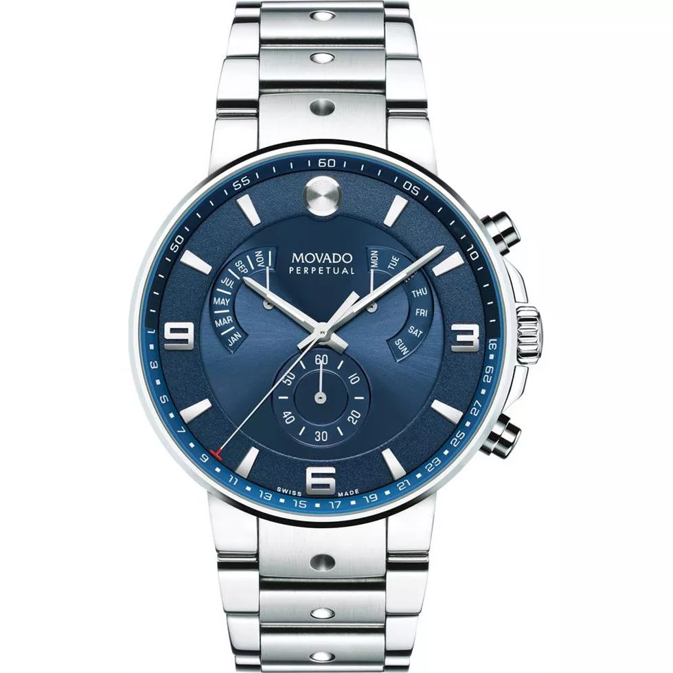 Movado SE Pilot Perpetual Blue Watch 42mm