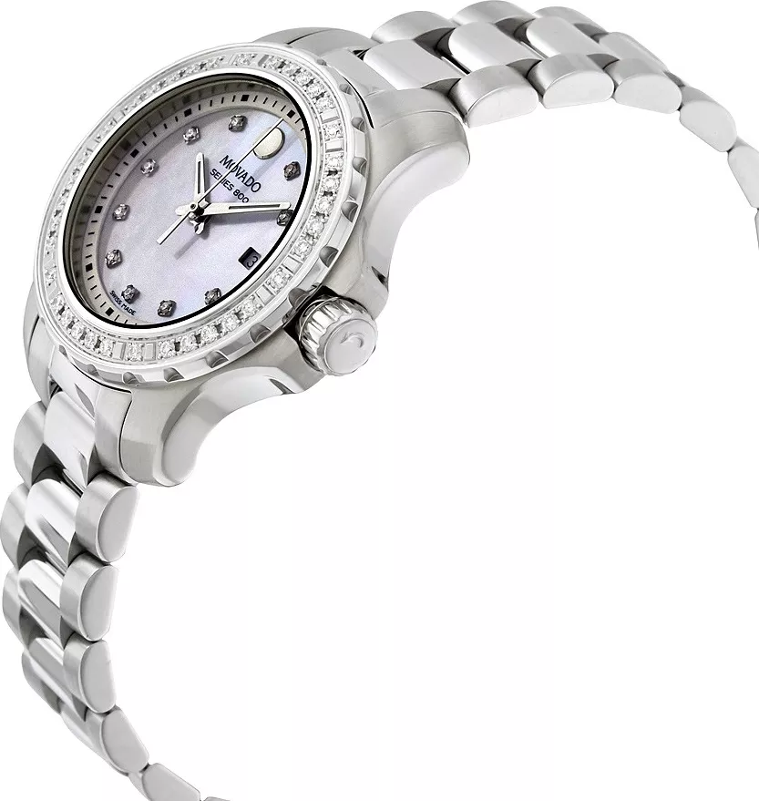 Movado Series 800 White Diamond Watch 29mm