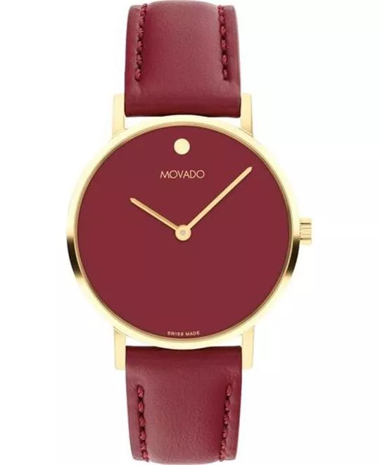 Movado Signature Burgandy-Tone Watch 32mm