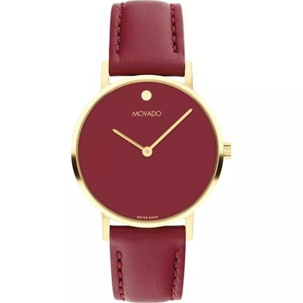 Movado Signature Burgandy-Tone Watch 32mm