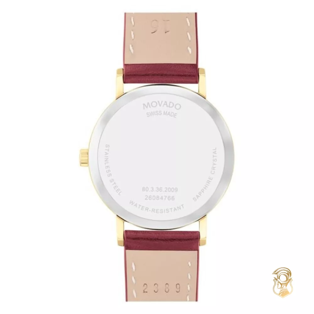 Movado Signature Burgandy-Tone Watch 32mm