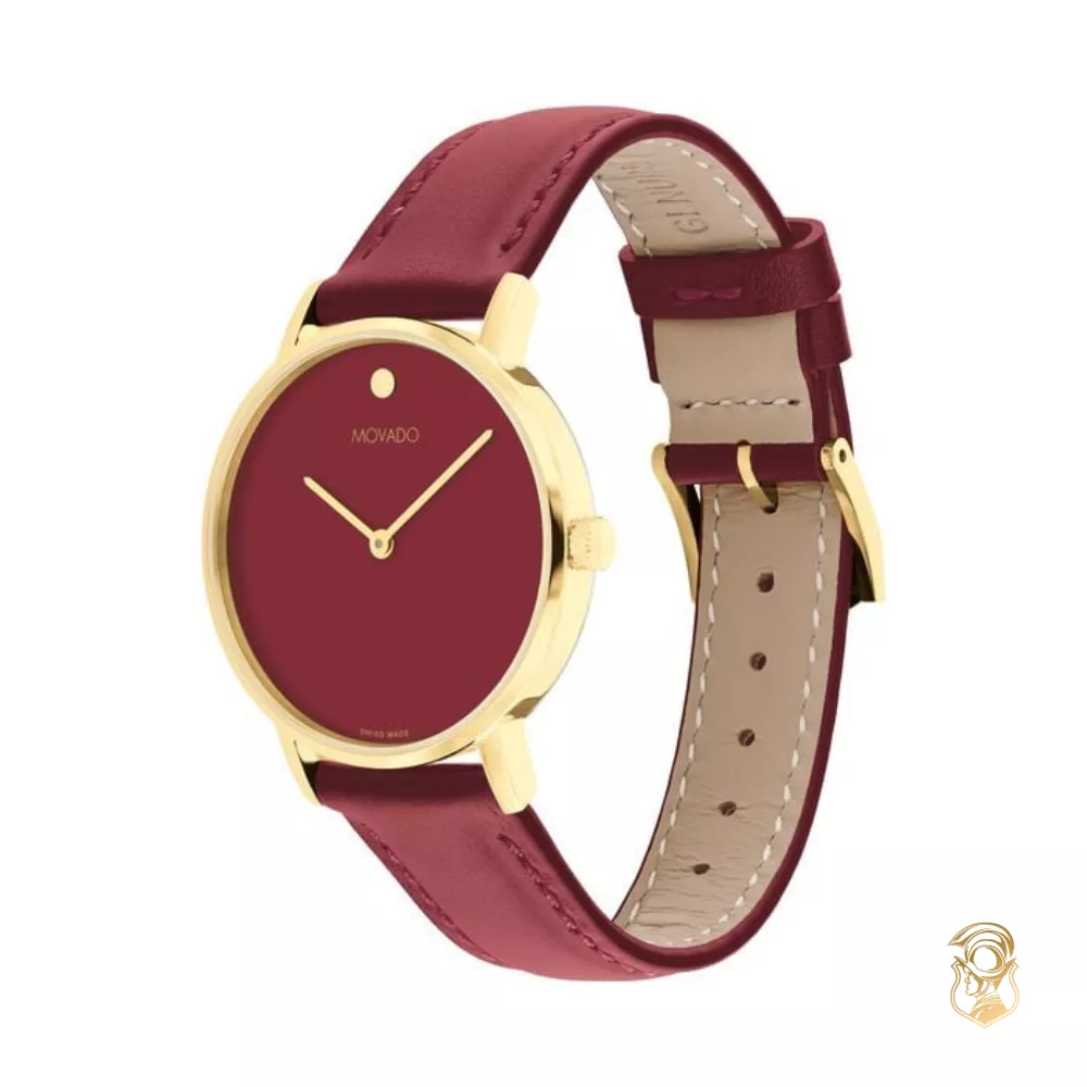 Movado Signature Burgandy-Tone Watch 32mm