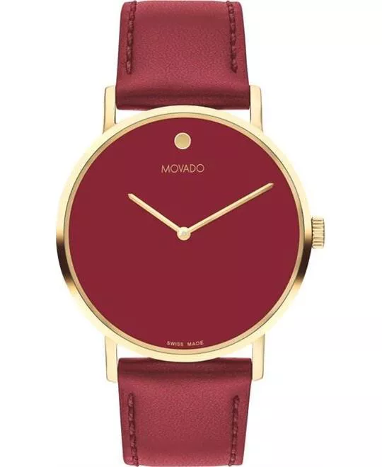 Movado Signature Burgundy Unisex Watch 40mm