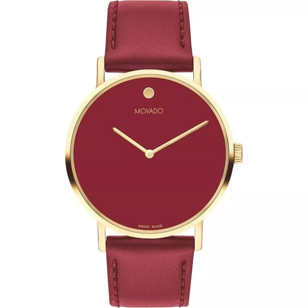 Movado Signature Burgundy Unisex Watch 40mm