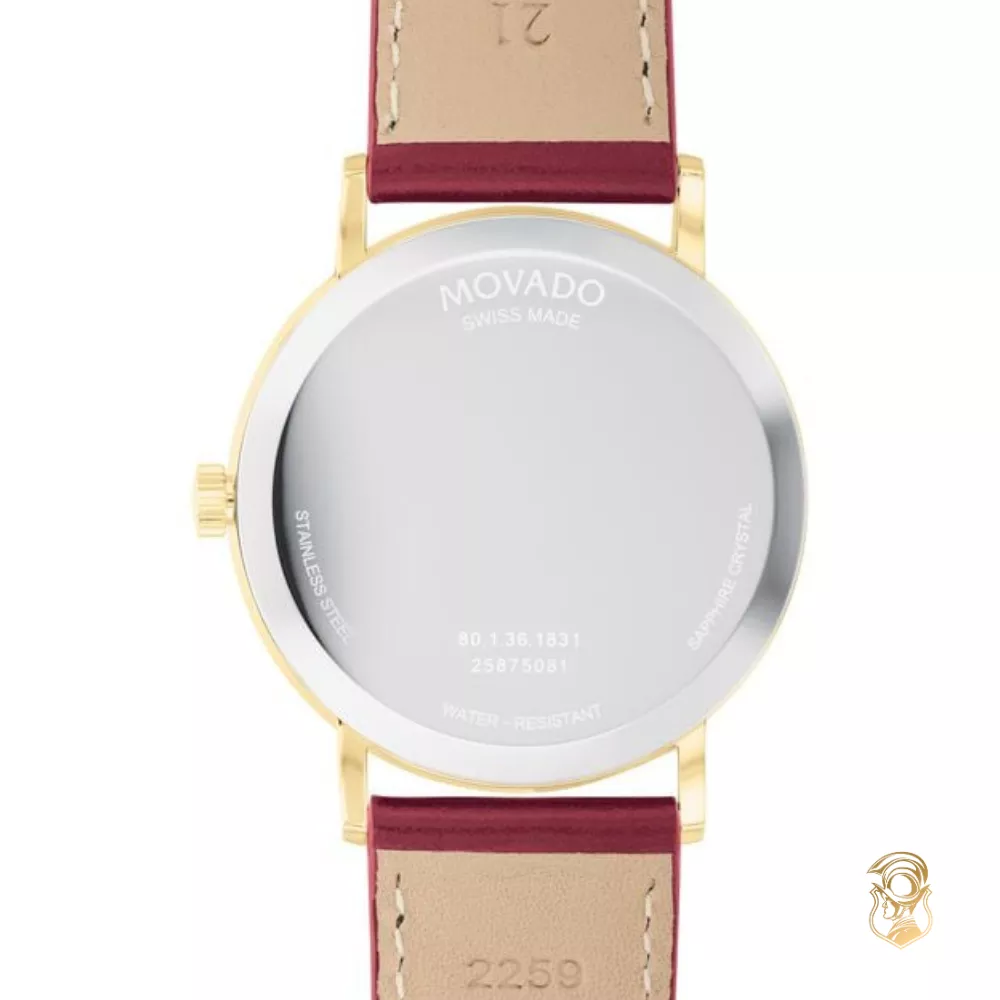 Movado Signature Burgundy Unisex Watch 40mm