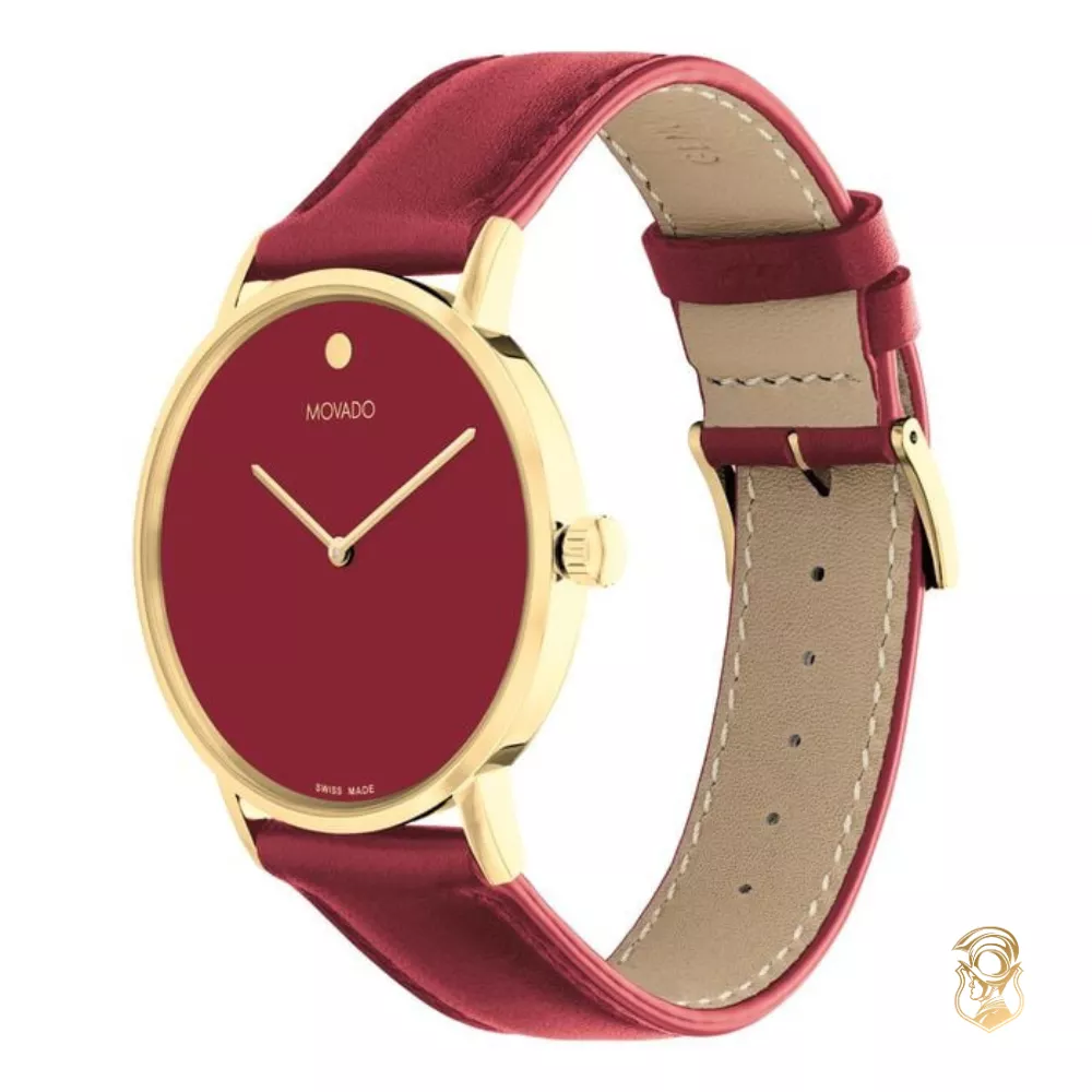 Movado Signature Burgundy Unisex Watch 40mm