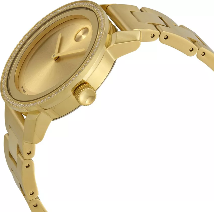 Movado Swiss ladies Bold Diamond Gold Watch 36mm