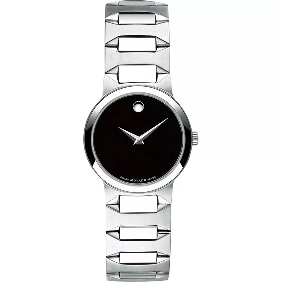 Movado Temo Silver Black Watch 28mm