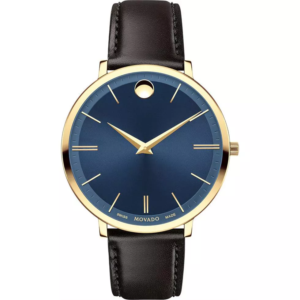 Movado Ultra Slim Blue Sunray Watch 35mm