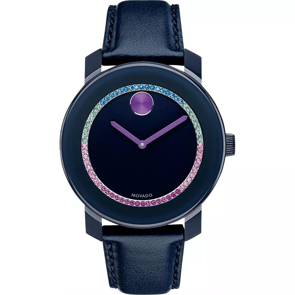 Movado Unisex Swiss Bold Coated Navy Watch 36mm 