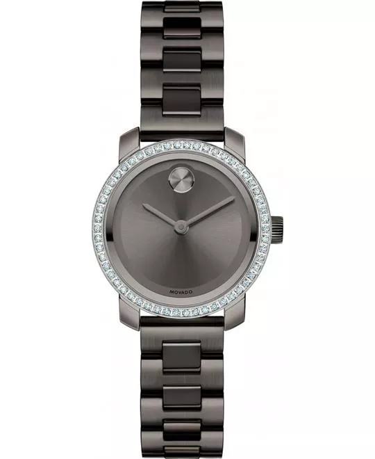 Movado Grey Swiss Diamond Gunmetal Watch 25mm 