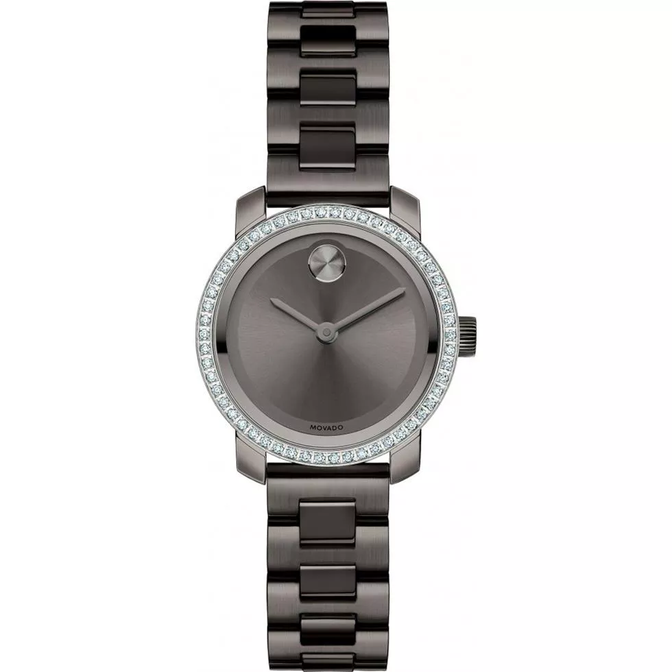 Movado Grey Swiss Diamond Gunmetal Watch 25mm 