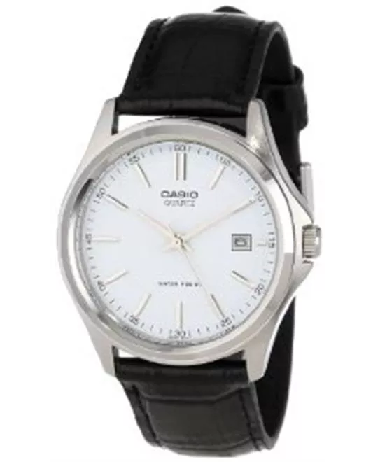 Casio Men's  Black Leather Dress Watch