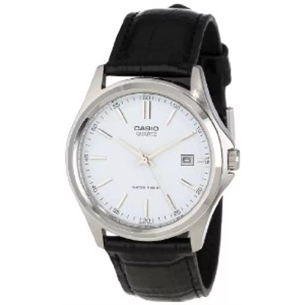 Casio Men's  Black Leather Dress Watch