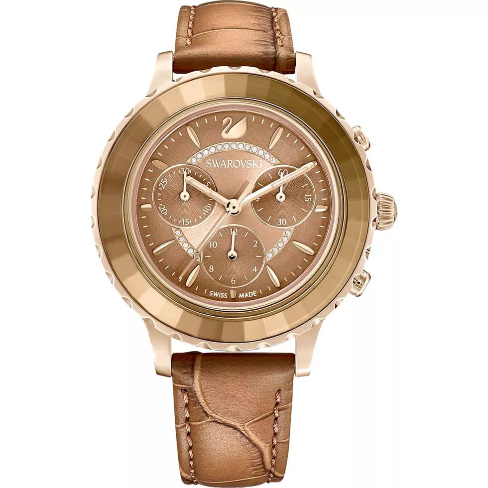 Swarovski Octea Lux Chrono Gold-tone finish watch 45.6 mm x 39 mm