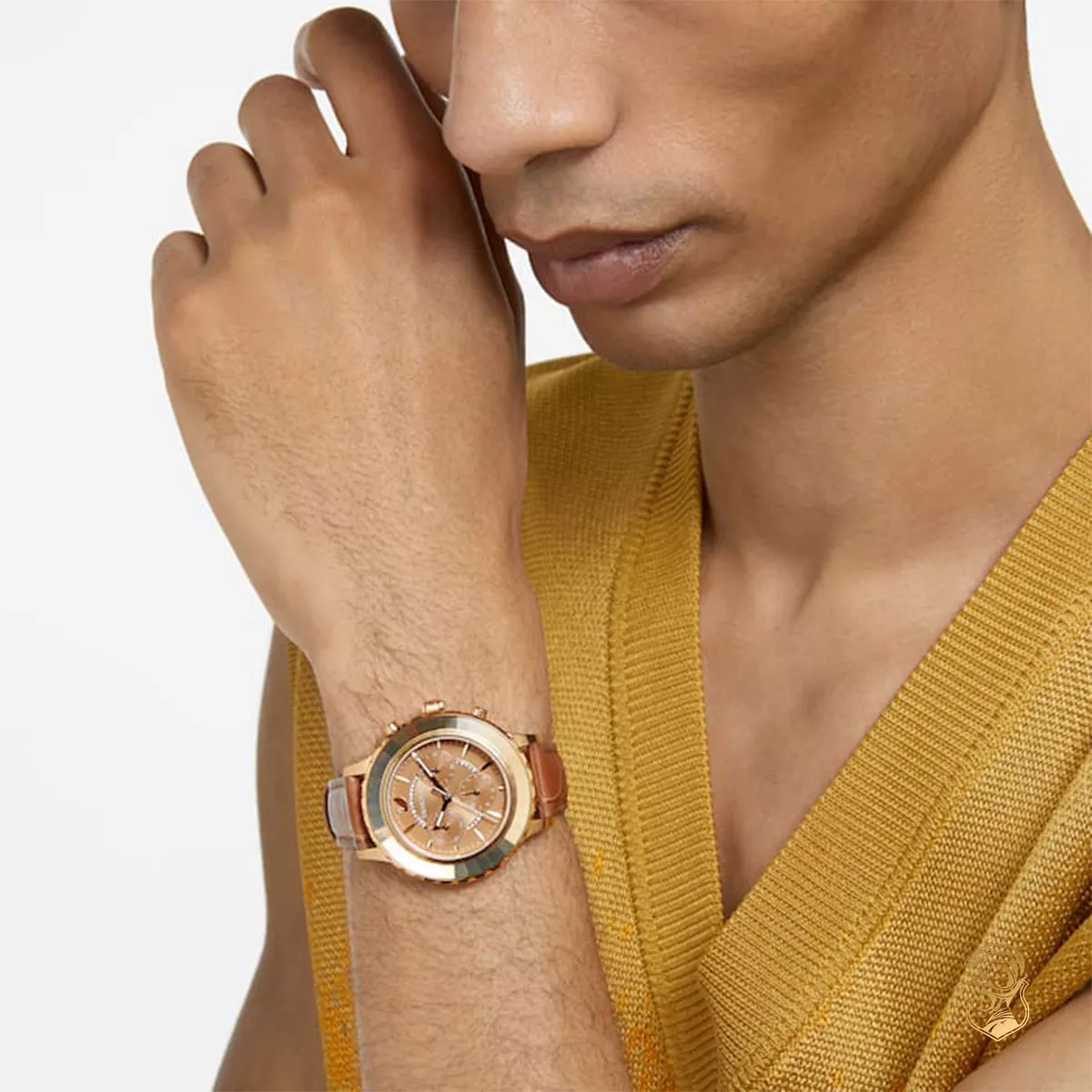 Swarovski Octea Lux Chrono Gold-tone finish watch 45.6 mm x 39 mm