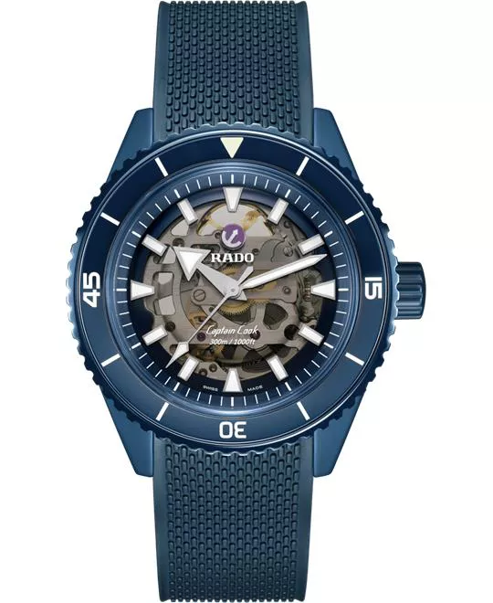 Rado Captain Cook High-Tech Blue Skeleton Watch 43mm