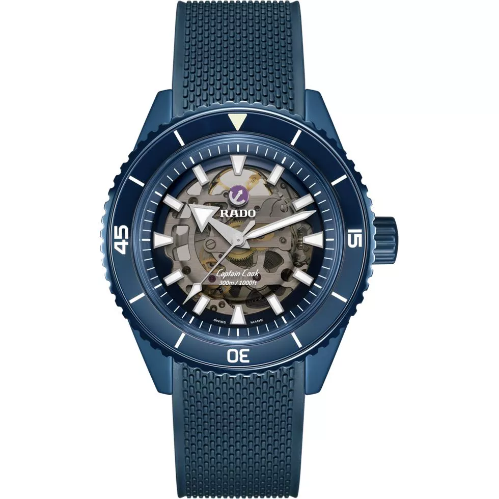 Rado Captain Cook High-Tech Blue Skeleton Watch 43mm