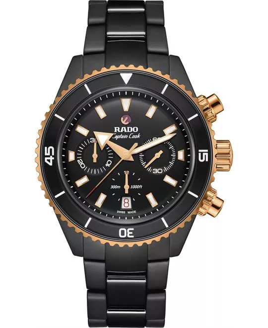 Rado Captain Cook High-Tech Ceramic Automatic Chronograph Watch 43mm