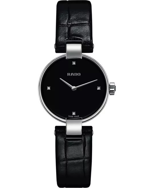 Rado Coupole Black Leather Watch 27mm