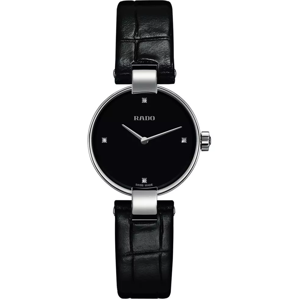 Rado Coupole Black Leather Watch 27mm