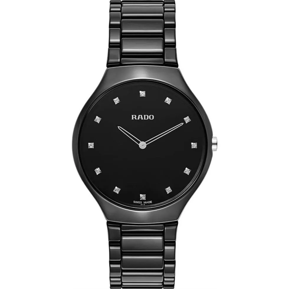 Rado True Thinline Black High-Tech Watch 39mm 