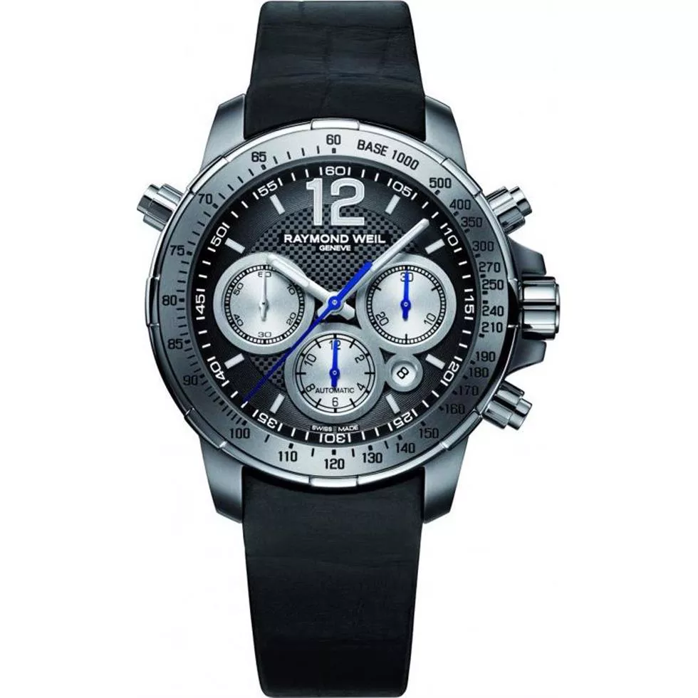 Raymond Weil Nabucco Black Dial Titanium Watch 43mm