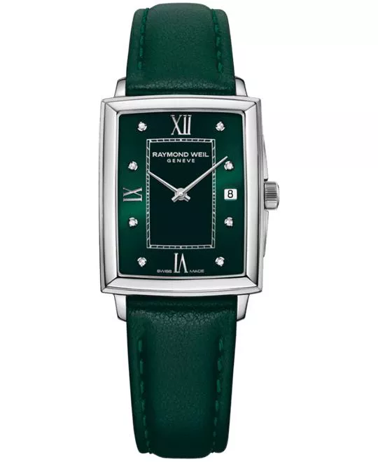 Raymond Weil Toccata Green Dial Diamond Watch 22.6x28mm